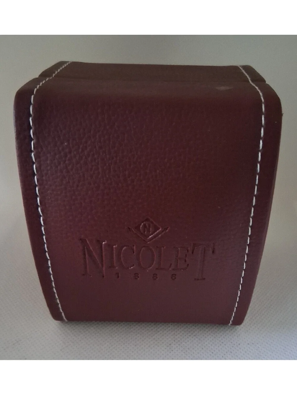 NEW in Box RARE Nicolet 1886 NT322122 Skeleton Mechanical Men's Leather Watch